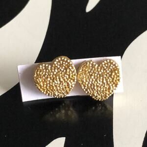 4/$20 Gold Shiny Heart Stud Earrings